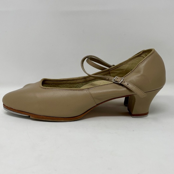 Capezio Beige Leather Mary Jane Tap Shoes - Picture 5 of 16